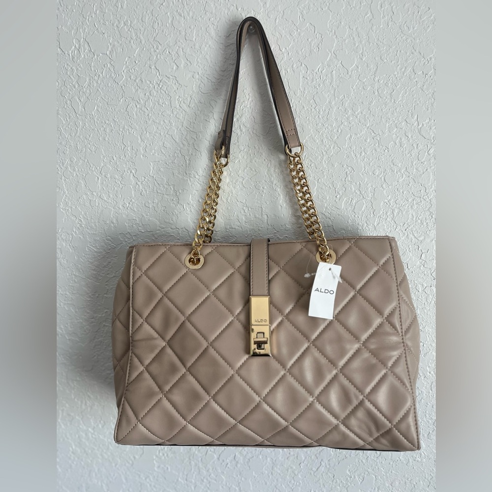 Aldo Nude Handbag with Gold Details